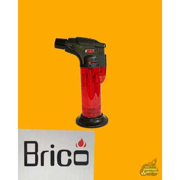 מצית טורבו ברנר בריקו גדולה בצבע אדום BRICO