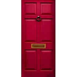 טפט לדלת. ציפוי מגנטי לדלת כניסה דגם דניאל, בצבע ורוד נדיר עם תדפיס של תיבת דואר