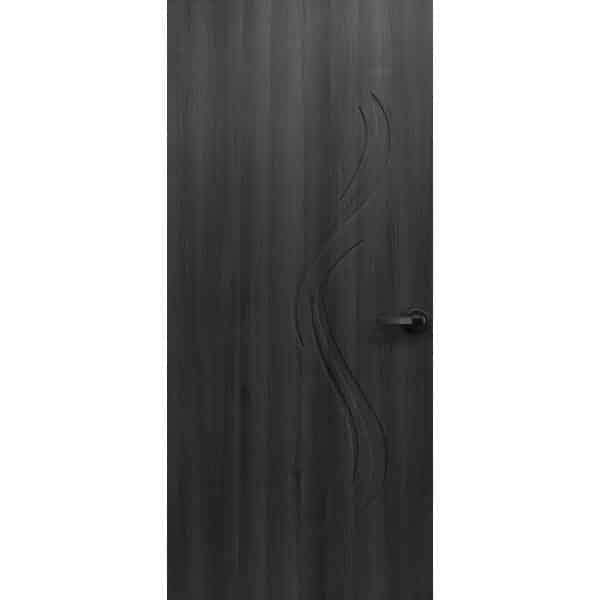 טפט לדלת. ציפוי מגנטי לדלת כניסה דגם קורל, עץ צבע כהה עם חריטה יפה בצד