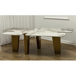 שולחן סלון דגם פאזל רגל זהב/שחור