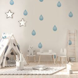 מדבקות קיר לחדר ילדים טיפות גשם לפחות 48 יח’ במארז