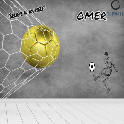 טפט כדור כדורגל זהב ברשת – olympic – אולימפיק טפטים ופרקטים