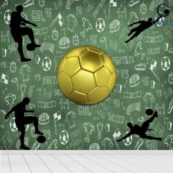 טפט כדורגל זהב בשילוב שחקנים – olympic – אולימפיק טפטים ופרקטים