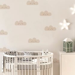 מדבקות קיר לחדר ילדים עננים סגנון בוהו לפחות 48 יח’ במארז