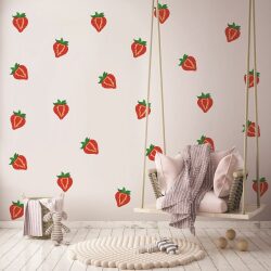 מדבקות קיר לחדר ילדים תותים לפחות 48 יח’ במארז