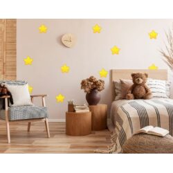 מדבקות קיר לחדר ילדים כוכבים צהובים לפחות 48 יח’ במארז