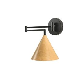מנורת מתכווננת בשילוב עץ + שחור