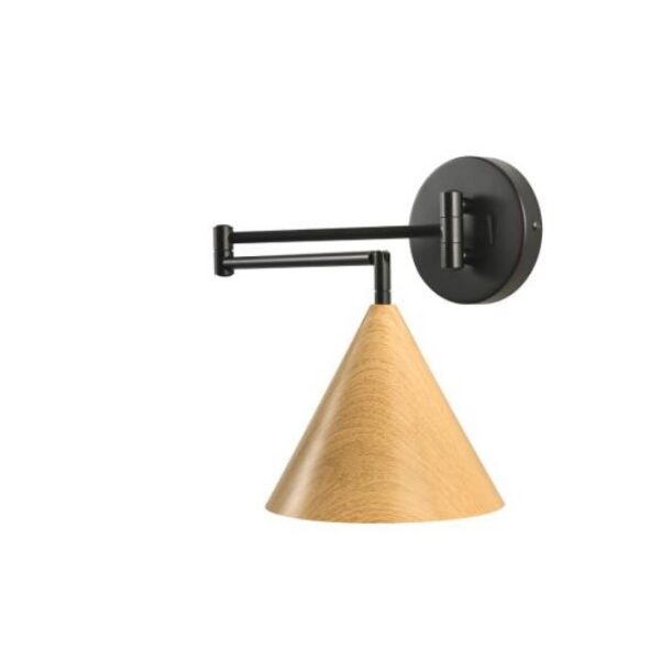 מנורת מתכווננת בשילוב עץ + שחור