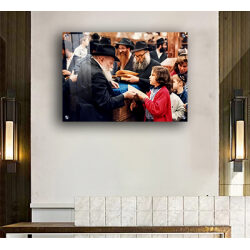 658- תמונה של הרבי מליובאוויטש עם ילדים להדפסה על קנבס או זכוכית