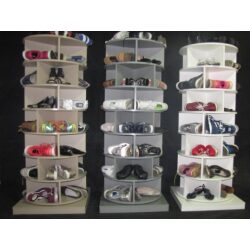 ארון נעליים מפואר מסתובב בסיס מרובע במבחר צבעים