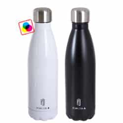 בקבוק תרמי נירוסטה חם / קר 500 מ”ל במארז גליל מהודר מבית H2O-Pro לבן-מבריק