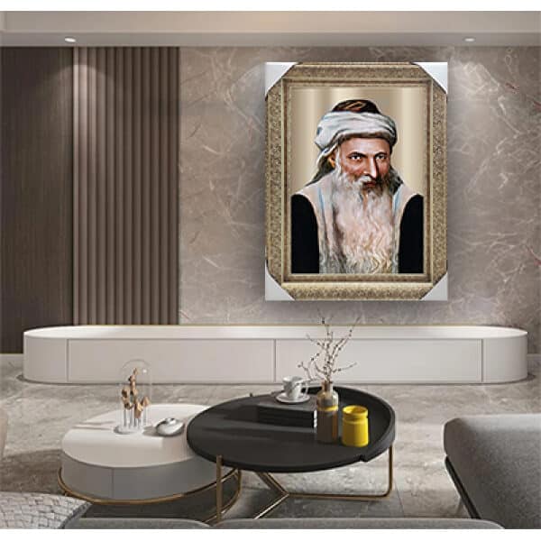 5649- ציור של הרב יוסף קארו על קנבס או זכוכית מחוסמת