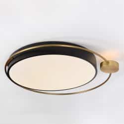 מנורה צמודת תקרה דגם פולסרה שחור+זהב 3 הדלקות 44 ס”מ