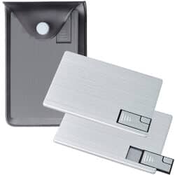 דיסק און קי בצורת כרטיס אשראי אלומיניום 16GB עם חריטה אישית