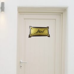שלט לדלת מניקל דגם B07 צבע-זהב-מראה