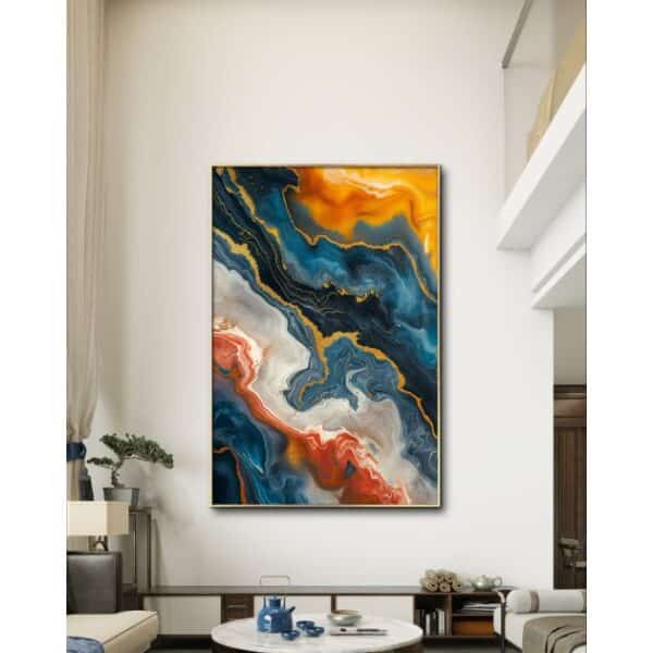 תמונת קנבס לסלון בסגנון אבסטרקט התפרצות הצבעים