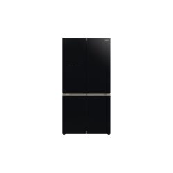 מקרר 4 דלתות מקפיא תחתון 713 ליטר (gbk) r-wb700vrs זכוכית שחורה hitachi