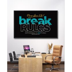 תמונת קנבס בסגנון השראה ומוטיבציה למשרד “break rules”