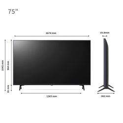 מסך טלוויזיה “75 4k uhd smart tv מעבד α5 דור 6 עם בינה מלאכותית (ai) lg 75ur80006lj smart