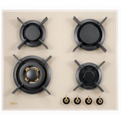 כיריים גז זכוכית 4 להבות 60 סמ bl60rcg קרם כפרי bellers