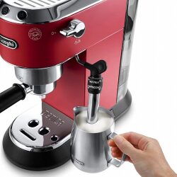 מכונת קפה מקצועית עם מקציף חלב delonghi ec685r – אדום