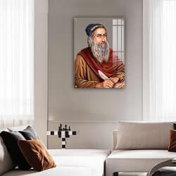 5413 – ציור של רבי שמעון בר יוחאי על זכוכית מחוסמת אקסטרה קליר