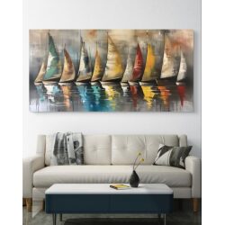 תמונת קנבס לסלון בסגנון אורבני “מיפרשיות בנהר”