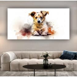 A-415 ציור של כלב על זכוכית מחוסמת או קנבס
