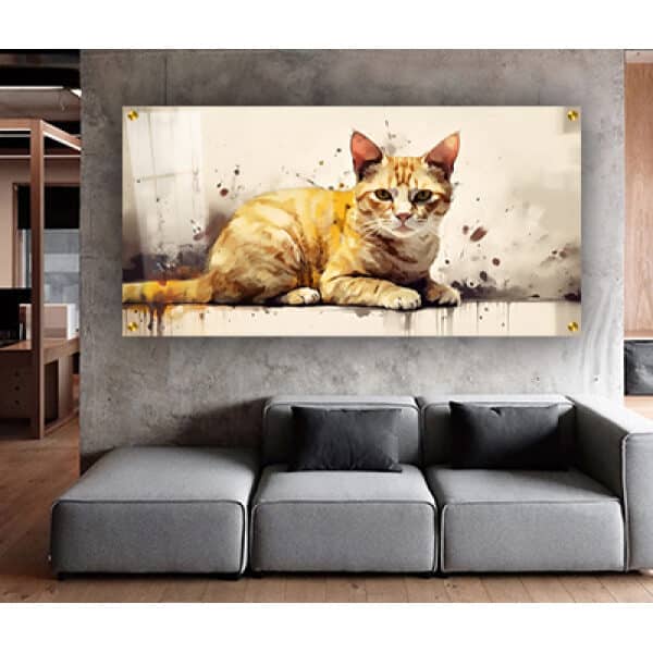 A-714 ציור של חתול להדפסה על קנבס או זכוכית מחוסמת