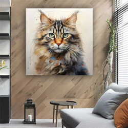 A-716 ציור של חתול על קנבס או זכוכית מחוסמת