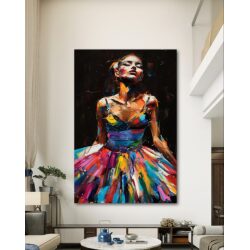 תמונת קנבס לסלון או לחדר שינה “רקדנית בלט צבעונית”