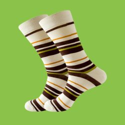 גרביים מעוצבים פסים בז’ וינטאג’ NEW