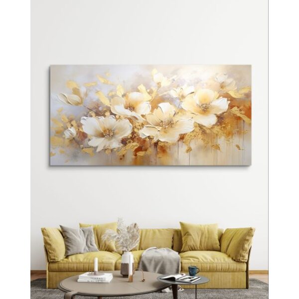 תמונת קנבס לסלון בסגנון פרחוני “ריקוד הפרחים”