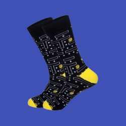 גרביים מעוצבים פאקמן צהוב