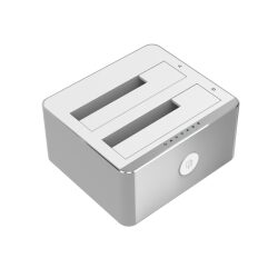 USB 3.0 6G TO DUAL DOCKING -תחנת עגינה ל-2 דיסקים קשיחים כולל שכפול אלומניום