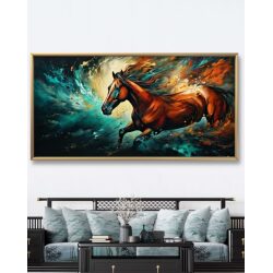 תמונת קנבס צבעונית לסלון הסוס הדוהר