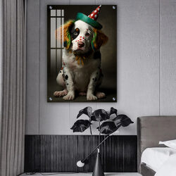 A-420 תמונת זכוכית או קנבס של כלב להדפסה על קנבס או זכוכית