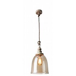מנורת וינטג זכוכית בודד תלוי בסיס דמוי עץ