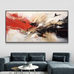 תמונת קנבס אבסארקט לסלון בזריקות צבע אדום