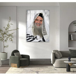 5750-תמונה של הרב מאיר אבוחצירא על קנבס או זכוכית