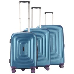 סט מזוודות קשיחות- כחול