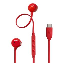 אוזניות in ear  tune t305c  type c אדום גיי בי אל jbl
