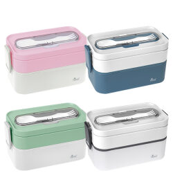 Lunch Box קופסת אוכל כפולה עם מגש סכום מבית המותג Pack&amp;eat