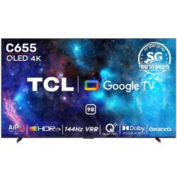 מסך “98 98c655 טי סי אל tcl qled 4k