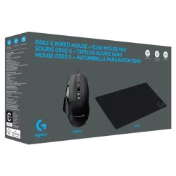 Logitech סט עכבר ומשטח גיימינג G502 X ו-G240