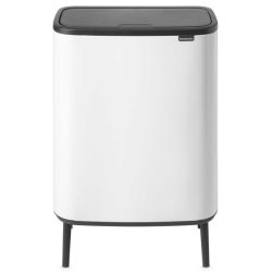 פח אשפה למטבח BO טאץ 60 ליטר, לבן מט Brabantia
