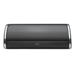 קופסת לחם גדולה, שחור מט – מכסה מתגלגל Brabantia (דגם חדש)