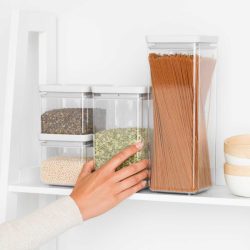 סט 4 מיכלי פלסטיק שקוף, מכסה אפור בהיר | ללא Brabantia ֻ| PBA