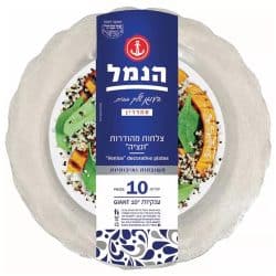 צלחת ונציה 10′ ענק 10 יחידות צבע שקוף נצנצים