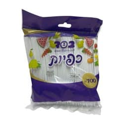 כפיות חד”פ פשוטות לבן 100יח